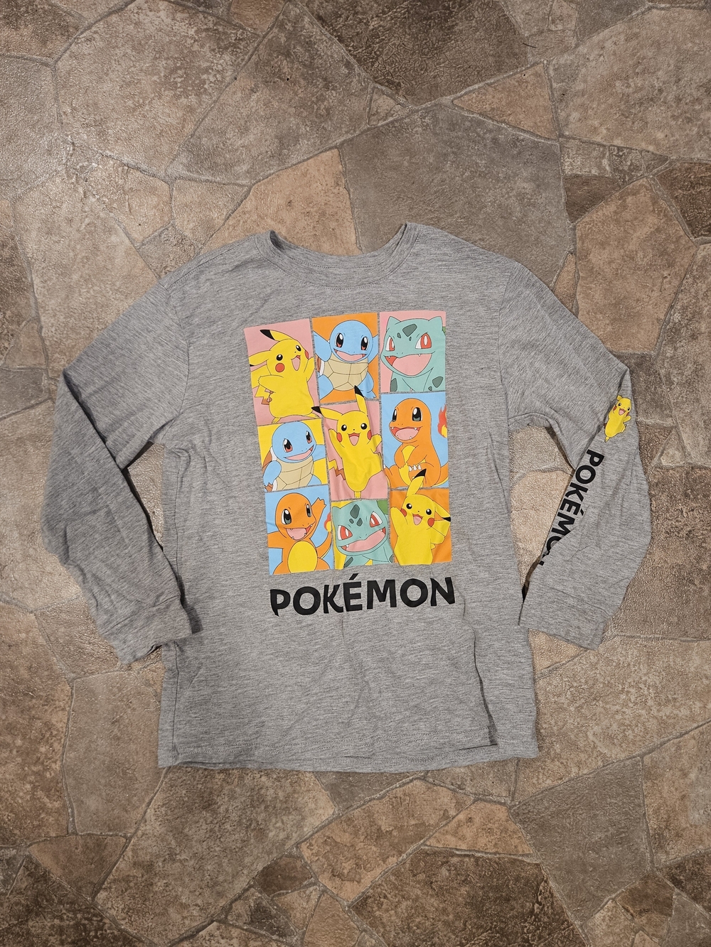 Pokémon Kids' Gray Long-Sleeve Graphic Tee